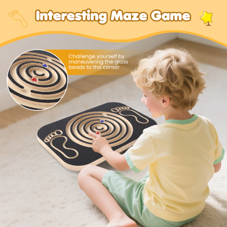 Houten Balansbord met Doolhof – Verstelbare Balans Trainer voor Core, Coördinatie en Fitness