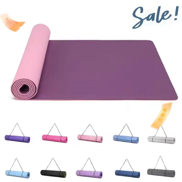 Yoga Mat TPE Antislip – 183×61 cm Fitness Mat met Draagriem en Extra Demping