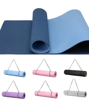 Yoga Mat TPE Antislip – 183×61 cm Fitness Mat met Draagriem en Extra Demping