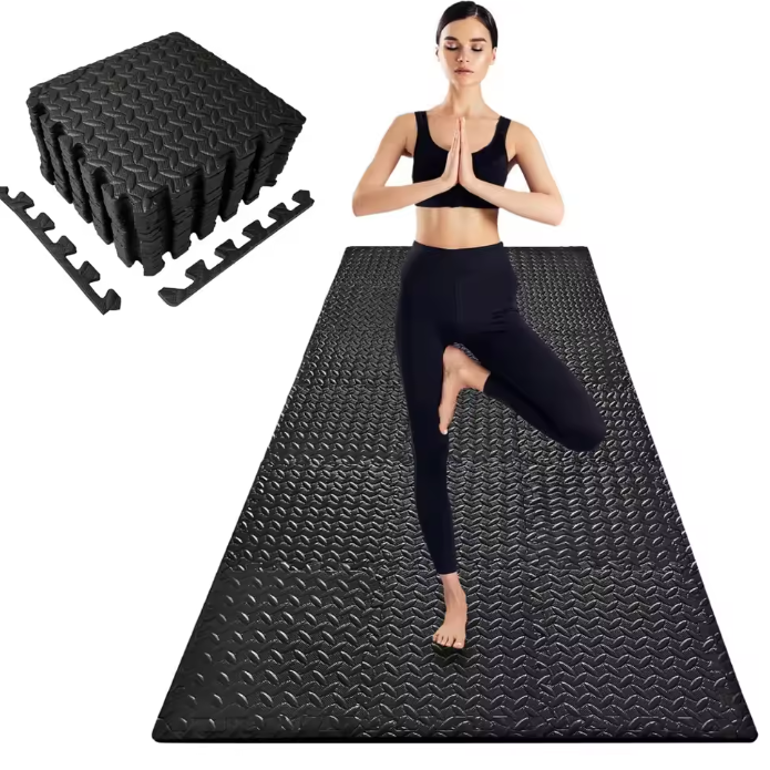 Set van 8 Puzzel Fitness Matten – 2,5 cm Dikke Antislip Vloertegels voor Gym en Bescherming