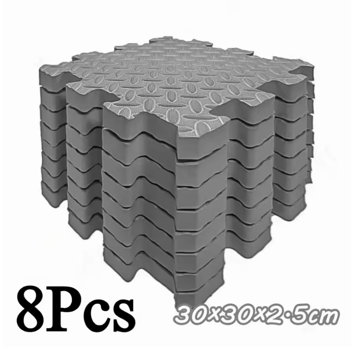 Set van 8 Puzzel Fitness Matten – 2,5 cm Dikke Antislip Vloertegels voor Gym en Bescherming