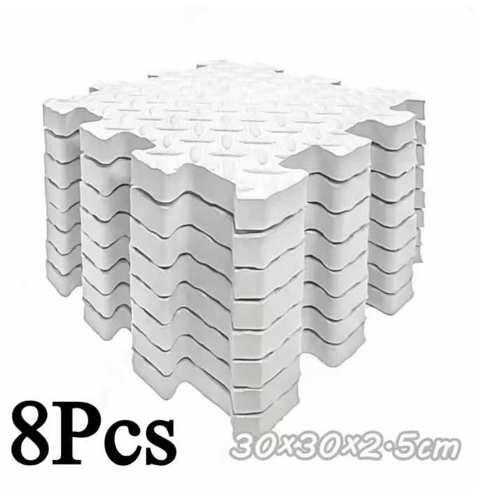 Set van 8 Puzzel Fitness Matten – 2,5 cm Dikke Antislip Vloertegels voor Gym en Bescherming