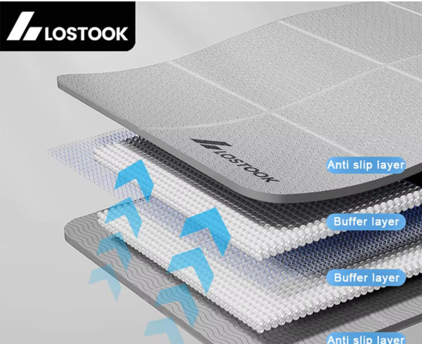 Opvouwbare Yoga Mat TPE 183×61 cm – Lichtgewicht Fitness Mat voor Reizen en Thuis