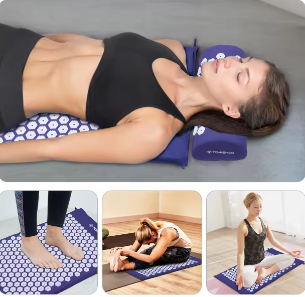 Acupressuur Mat Set met Kussen en Massageballen – Spijkermat voor Ontspanning en Spierherstel