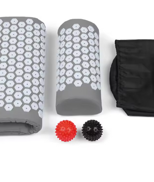 Acupressuur Mat Set met Kussen en Massageballen – Spijkermat voor Ontspanning en Spierherstel