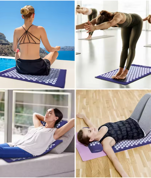 Acupressuur Mat Set met Kussen en Massageballen – Spijkermat voor Ontspanning en Spierherstel