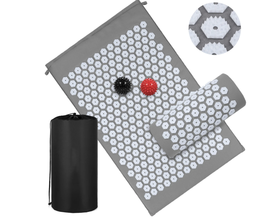 Acupressuur Mat Set met Kussen en Massageballen – Spijkermat voor Ontspanning en Spierherstel