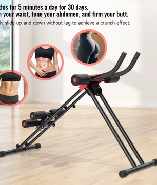 Ab Trainer Opvouwbaar – Core Trainingsapparaat met Verstelbare Weerstand en Kniebescherming