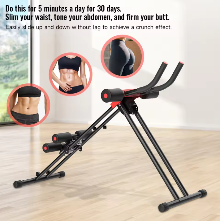 Ab Trainer Opvouwbaar – Core Trainingsapparaat met Verstelbare Weerstand en Kniebescherming