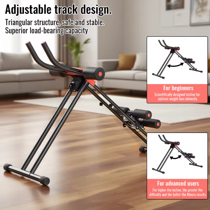 Ab Trainer Opvouwbaar – Core Trainingsapparaat met Verstelbare Weerstand en Kniebescherming