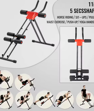 Buikspiertrainer Opvouwbaar en Verstelbaar – Core Trainer met Kniebescherming voor Thuis Fitness