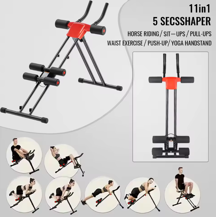 Buikspiertrainer Opvouwbaar en Verstelbaar – Core Trainer met Kniebescherming voor Thuis Fitness