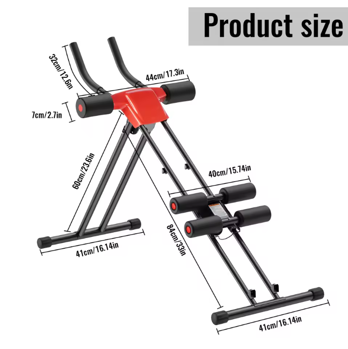 Ab Trainer Opvouwbaar – Core Trainingsapparaat met Verstelbare Weerstand en Kniebescherming