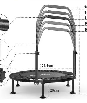 Opvouwbare Fitness Trampoline met Handgreep – Mini Rebounder voor Indoor Training
