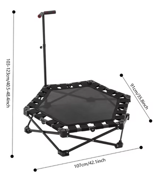 Opvouwbare Fitness Trampoline met Handgreep – Rebounder voor Indoor en Outdoor Training