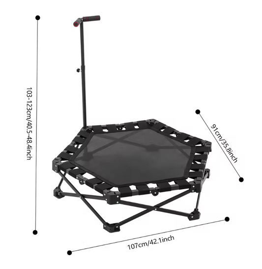 Opvouwbare Fitness Trampoline met Handgreep – Rebounder voor Indoor en Outdoor Training