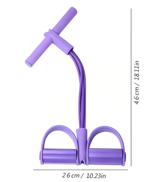 Fitness Weerstandsband met Pedalen – 4-Tube Tension Trainer voor Buik, Armen en Benen