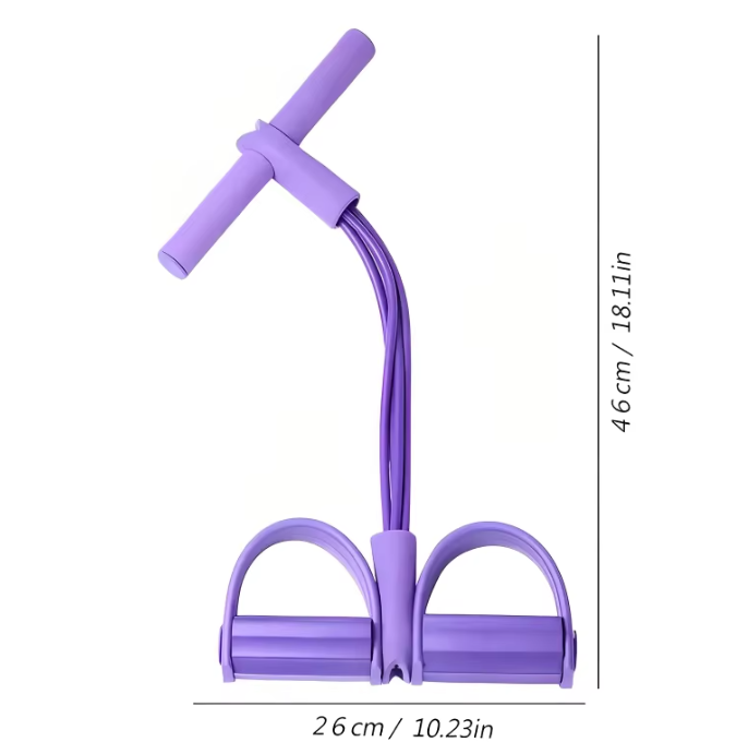 Fitness Weerstandsband met Pedalen – 4-Tube Tension Trainer voor Buik, Armen en Benen