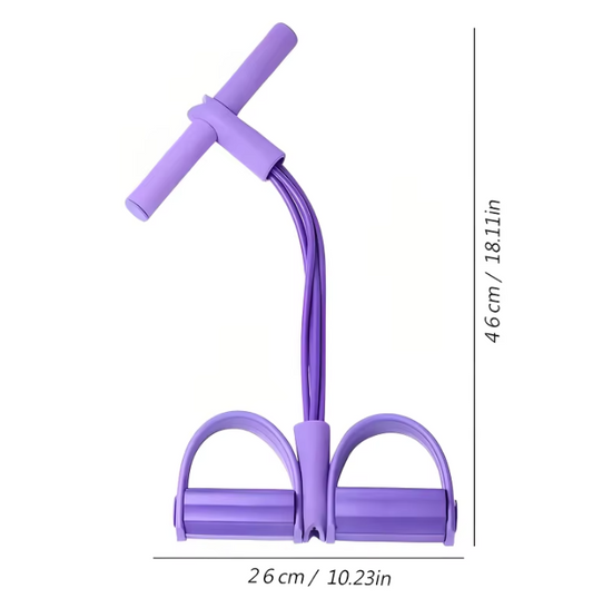 Fitness Weerstandsband met Pedalen – 4-Tube Tension Trainer voor Buik, Armen en Benen