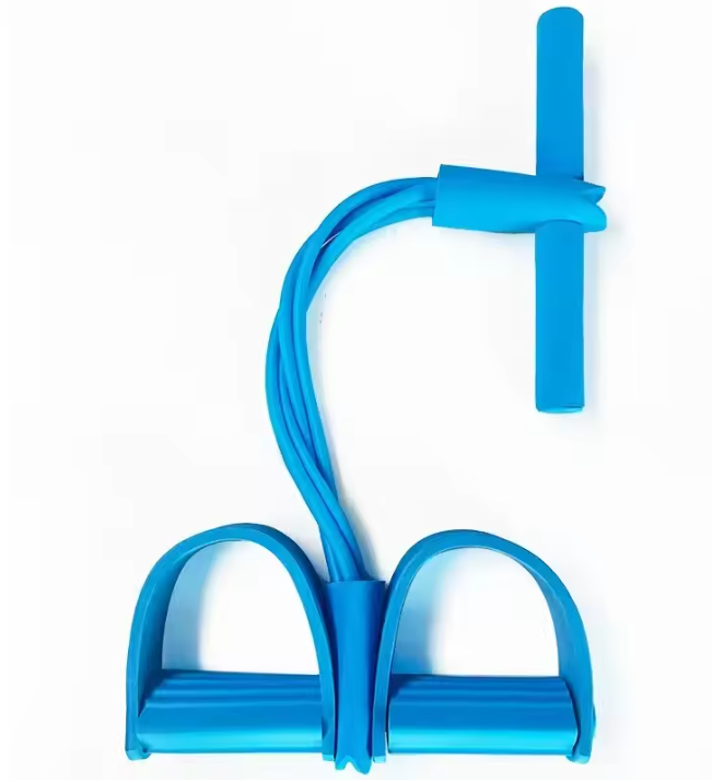 Fitness Weerstandsband met Pedalen – 4-Tube Tension Trainer voor Buik, Armen en Benen