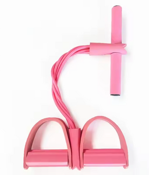 Fitness Weerstandsband met Pedalen – 4-Tube Tension Trainer voor Buik, Armen en Benen