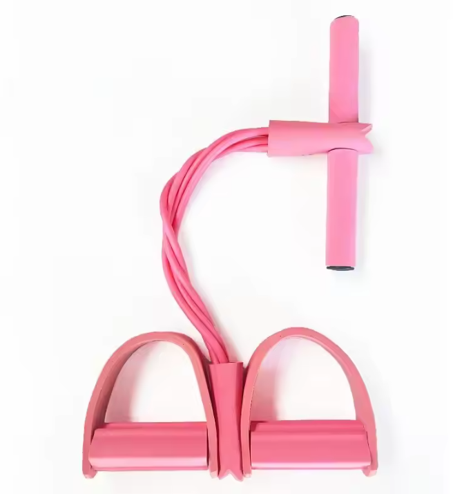 Fitness Weerstandsband met Pedalen – 4-Tube Tension Trainer voor Buik, Armen en Benen