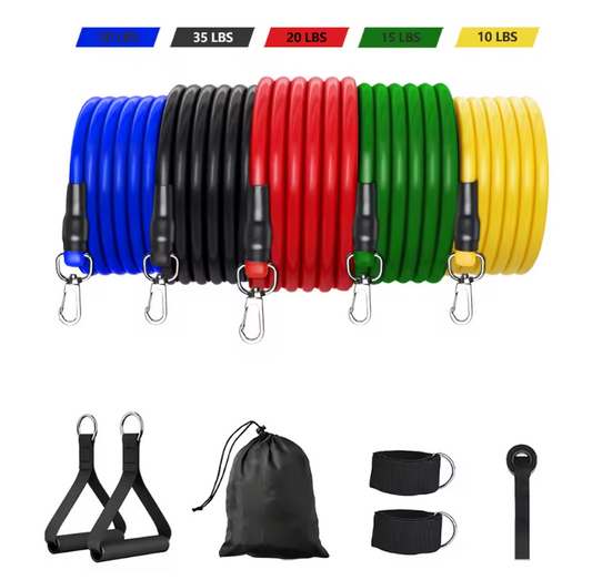 Weerstandsbanden Set met Handgrepen – Fitness Bands voor Thuis Workout en Krachttraining