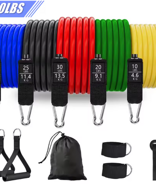 Weerstandsbanden Set met Handgrepen – Fitness Bands voor Thuis Workout en Krachttraining