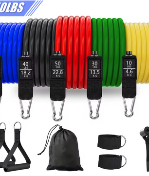 Weerstandsbanden Set met Handgrepen – Fitness Bands voor Thuis Workout en Krachttraining