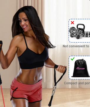 Weerstandsbanden Set met Handgrepen – Fitness Bands voor Thuis Workout en Krachttraining