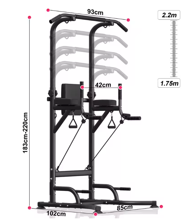 Power Tower Dip Station – Pull Up Bar voor Krachttraining en Home Gym