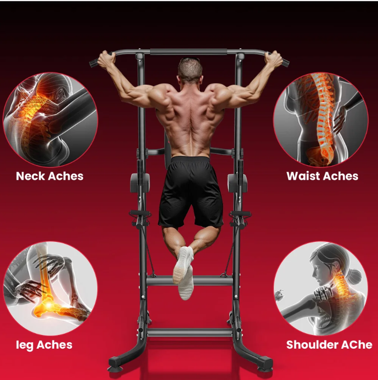 Power Tower Dip Station – Pull Up Bar voor Krachttraining en Home Gym