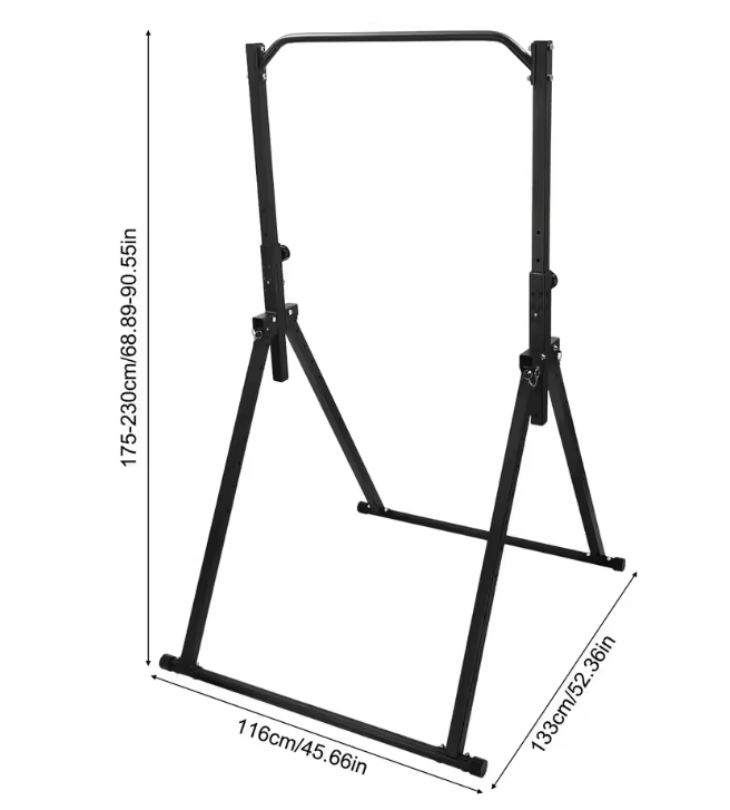 Opvouwbare Power Tower Pull Up Bar – Dip Station met Verstelbare Hoogte voor Home Gym