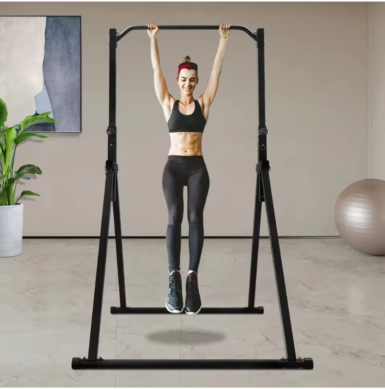 Opvouwbare Power Tower Pull Up Bar – Dip Station met Verstelbare Hoogte voor Home Gym