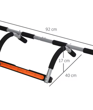 Multifunctionele Deurrekstang – Stalen Optrekstang met Antislip Handgrepen voor Thuisfitness