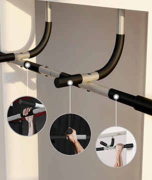 Multifunctionele Deurrekstang – Stalen Optrekstang met Antislip Handgrepen voor Thuisfitness