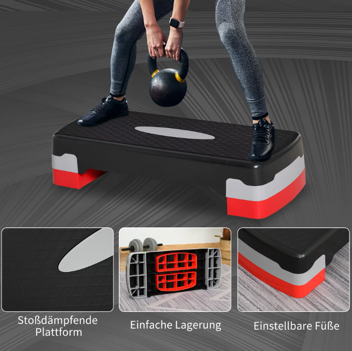 Aerobic Step Compact Verstelbaar – Fitness Stepper met Antislip voor Thuis en Gym