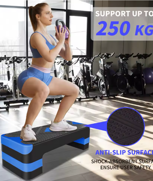Aerobic Step Verstelbaar 68,5 cm – Antislip Fitness Stepper met 3 Hoogtes