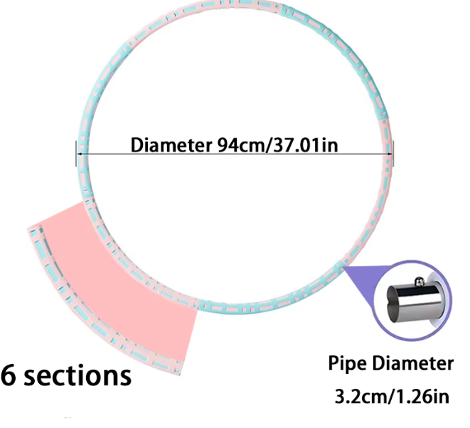 Verzwaarde Fitness Hoelahoep – Yoga Hula Hoop met Foam Bekleding voor Taille Training