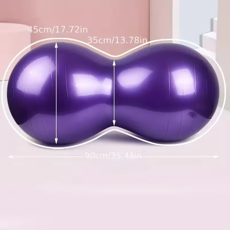 Peanut Yoga Bal 90x45 cm – Anti-Burst Fitnessbal met Pomp voor Pilates en Training