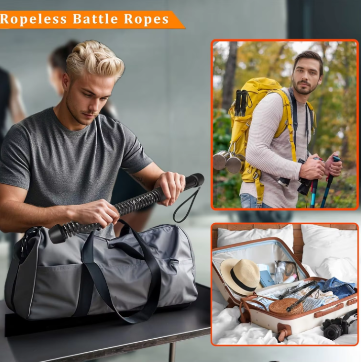 Ropeless Battle Rope Compact – Draadloze Fitness Rope met Gewicht voor HIIT en Full Body Training