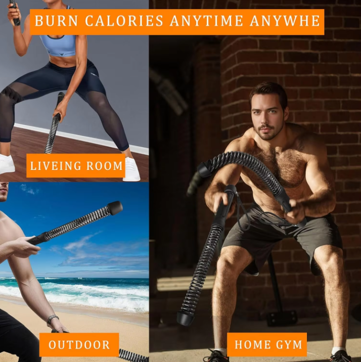 Ropeless Battle Rope Compact – Draadloze Fitness Rope met Gewicht voor HIIT en Full Body Training