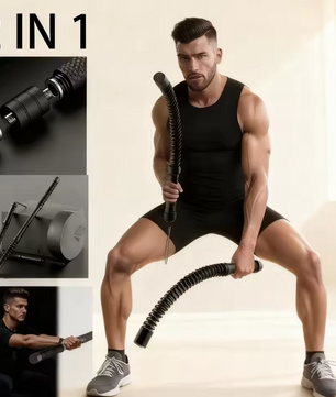 2-in-1 Ropeless Battle Rope met Fly Stick – Draadloze Fitness Rope voor HIIT en Krachttraining