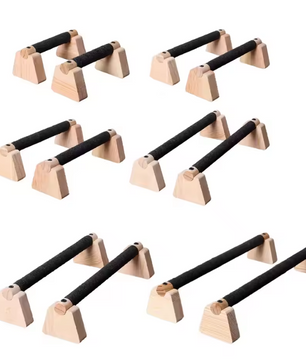 Houten Push-Up Bars Set van 2 – Stevige Opdruksteunen voor Krachttraining