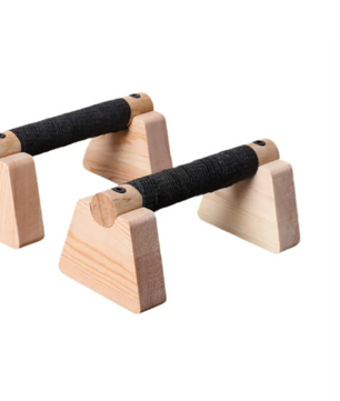 Houten Push-Up Bars Set van 2 – Stevige Opdruksteunen voor Krachttraining