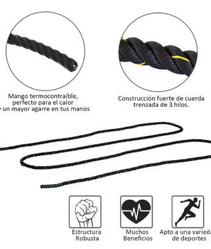 Battle Rope 9 m – Fitness Touw 38 mm voor Crossfit en Krachttraining