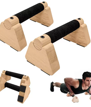 Set van 2 Houten Push-up Bars – Parallettes voor Krachttraining en Balansoefeningen, Antislip en Compact Ontwerp