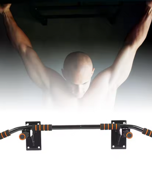 Wall Mount Pull-up Bar – Stalen Optrekstang met 6 Foam Handgrepen voor Thuisfitness