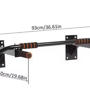 Wall Mount Pull-up Bar – Stalen Optrekstang met 6 Foam Handgrepen voor Thuisfitness