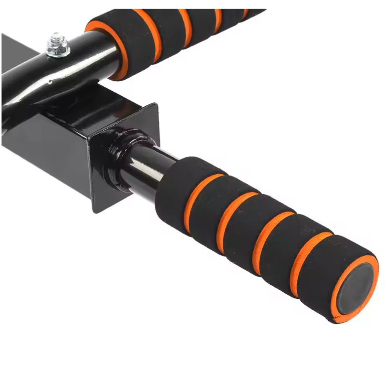 Wall Mount Pull-up Bar – Stalen Optrekstang met 6 Foam Handgrepen voor Thuisfitness